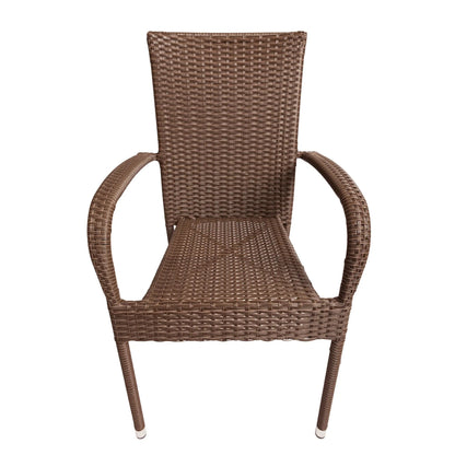 Morgan outdoor wicker stacking chairs mocha brown finish, set of 4 on Tampa Home & Garden Store