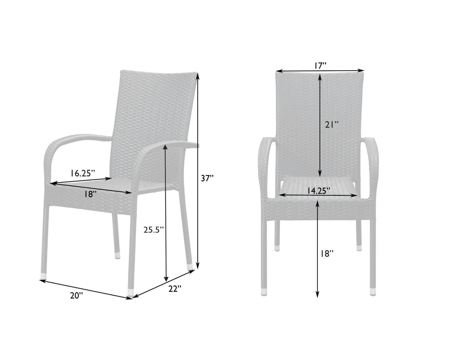 Morgan Outdoor Wicker Stacking Chairs mocha set of 4, outdoor chairs Fire Sense/Balkene Home on Tampa Home & Garden Store