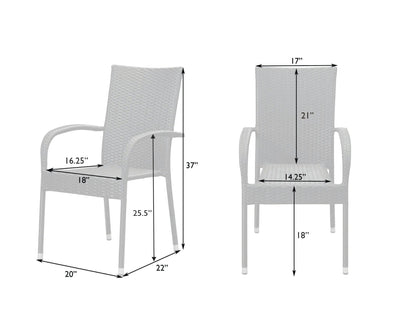 Morgan Outdoor Wicker Stacking Chairs mocha set of 4, outdoor chairs Fire Sense/Balkene Home on Tampa Home & Garden Store