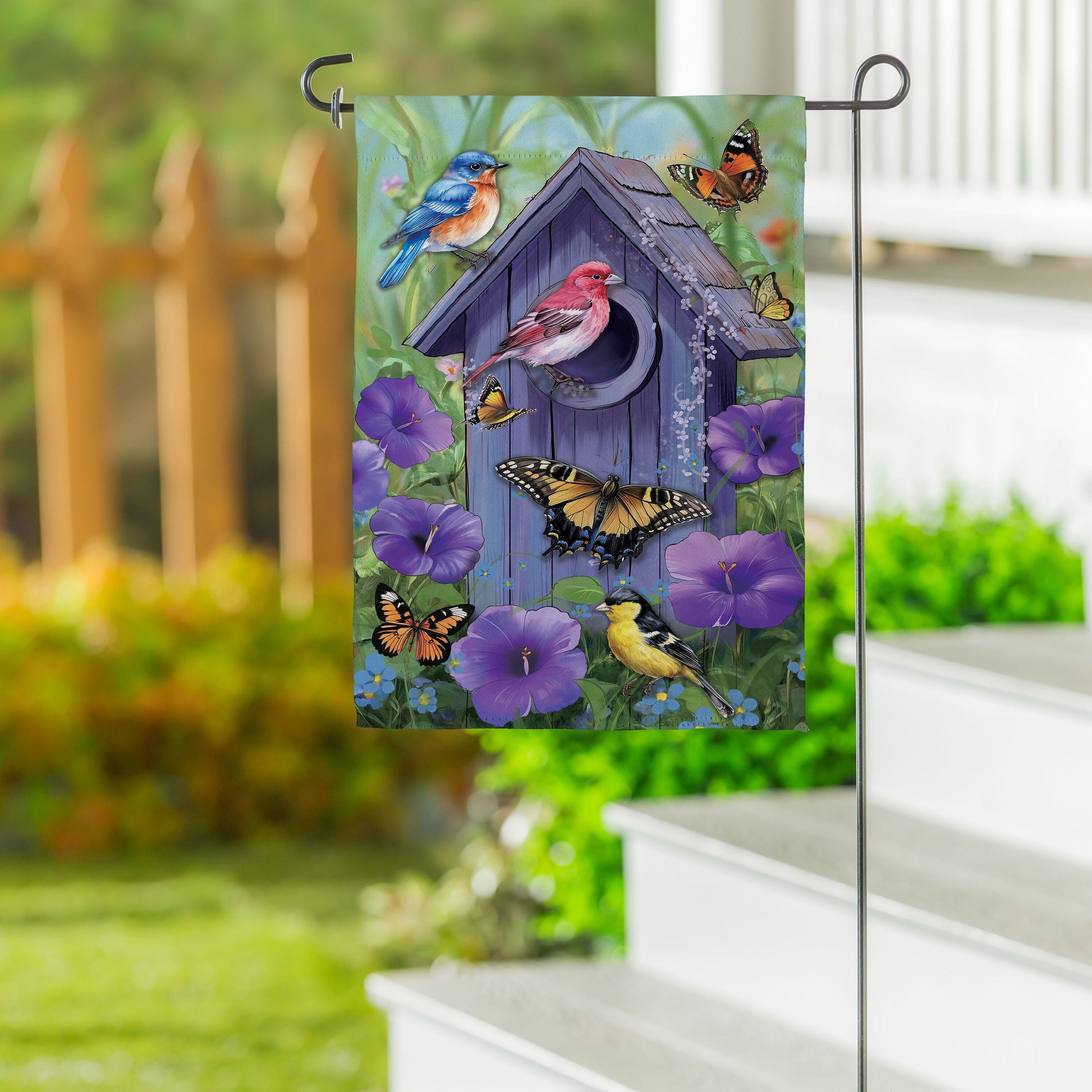 Morning Glory Festival Suede Garden Flag - Tampa Home & Garden Store