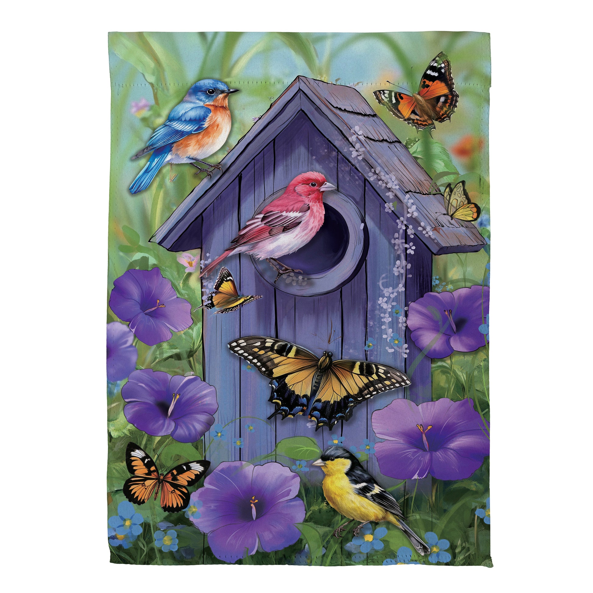 Morning Glory Festival Suede House Flag - Tampa Home & Garden Store