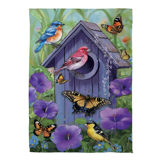 Morning Glory Festival Suede House Flag - Tampa Home & Garden Store