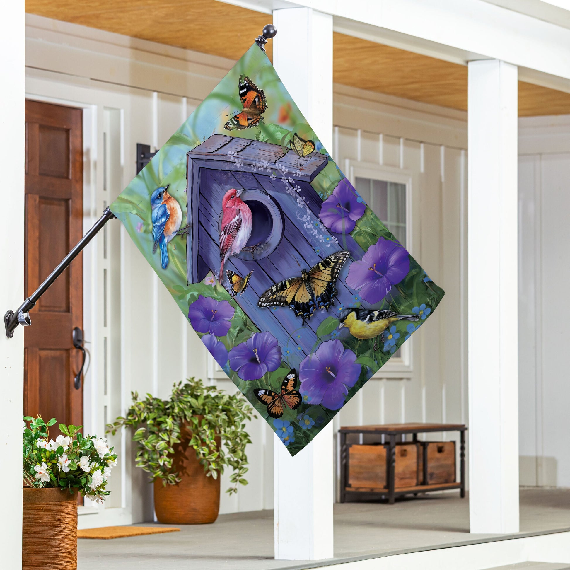 Morning Glory Festival Suede House Flag - Tampa Home & Garden Store