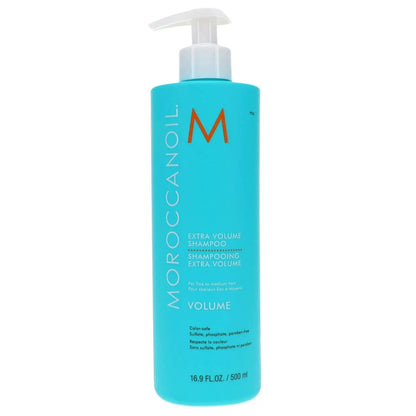 Moroccanoil Extra Volume Shampoo turquoise bottle with pump top, 500 ml on Tampa Home & Garden Store