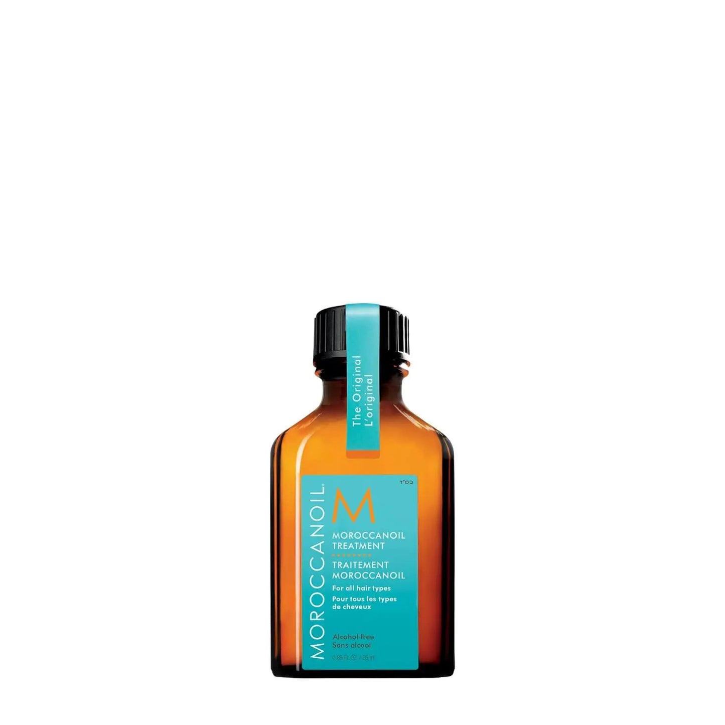 Moroccanoil Treatment Hair Oil bottle by Nava Beauty, amber glass with turquoise label on Tampa Home & Garden Store