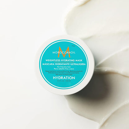 Moroccanoil Weightless Hydrating Mask hair conditioner turquoise-labeled jar on Tampa Home & Garden Store