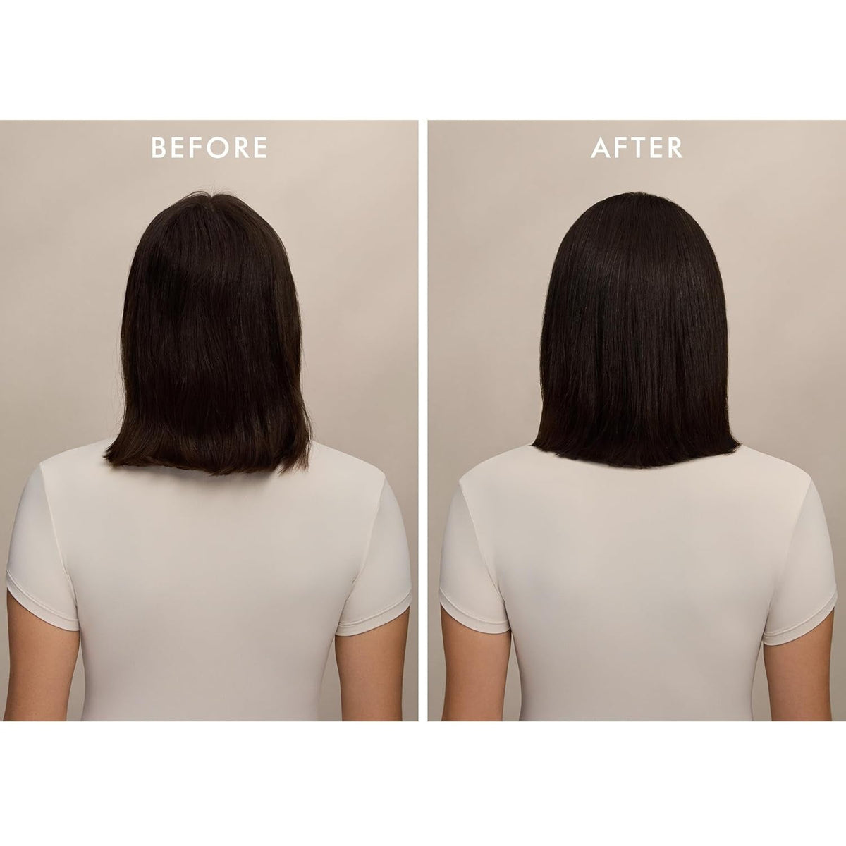 Moroccanoil Weightless Hydrating Mask by Nava Beauty, brunette bob after glossy sleek hair on Tampa Home & Garden Store