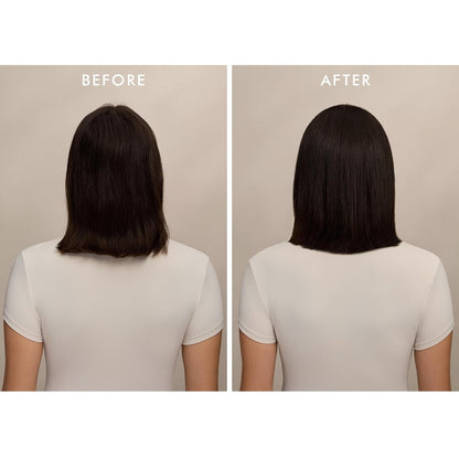 Moroccanoil Weightless Hydrating Mask by Nava Beauty, brunette bob after glossy sleek hair on Tampa Home & Garden Store