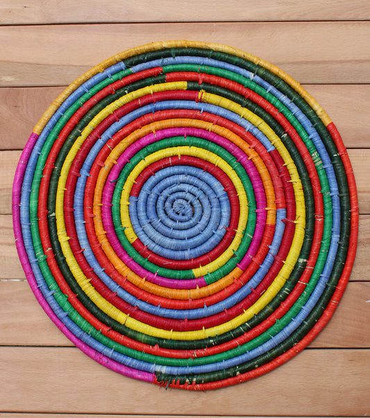 Morocco Placemat, colorful raffia Woven tabletop - Tampa Home & Garden Store
