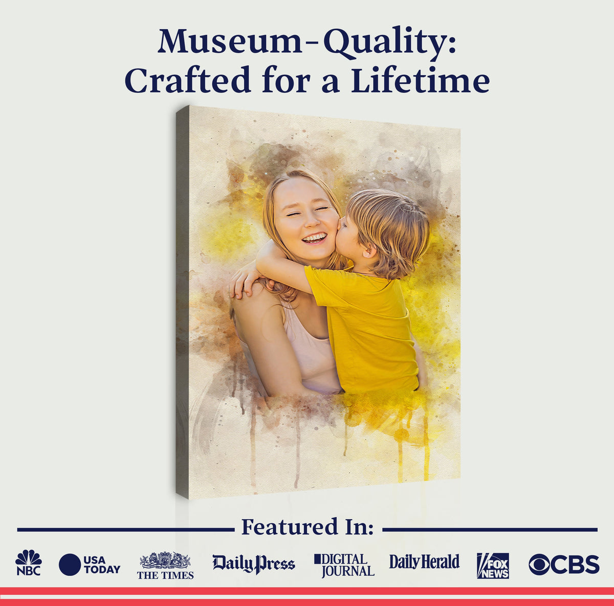 Mother's Day Watercolor Sign Mother and Child canvas by Tailored Canvases on Tampa Home & Garden Store