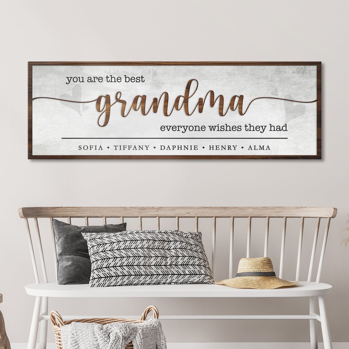Canvas sign Personalized Grandma Sign II canvas with wood-script grandma Tailored Canvases on Tampa Home & Garden Store