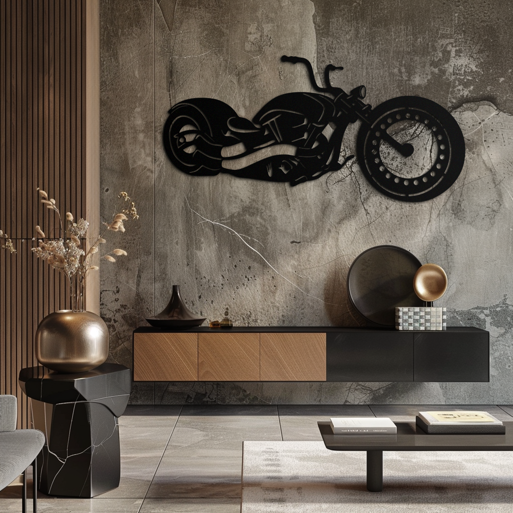 Motorcycle Metal Wall Art - Biker Decor for Garage & Man Cave- KAF172 - Tampa Home & Garden Store