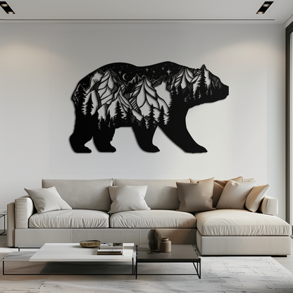 Mountain Bear Metal Wall Art - Nature-Inspired Wildlife Decor - KAF094 - Tampa Home & Garden Store