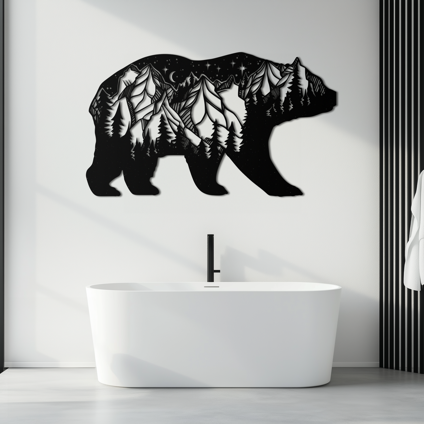 Mountain Bear Metal Wall Art - Nature-Inspired Wildlife Decor - KAF094 - Tampa Home & Garden Store