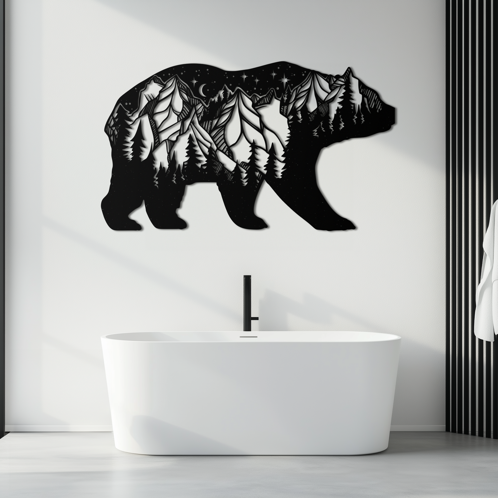 Mountain Bear Metal Wall Art - Nature-Inspired Wildlife Decor - KAF094 - Tampa Home & Garden Store