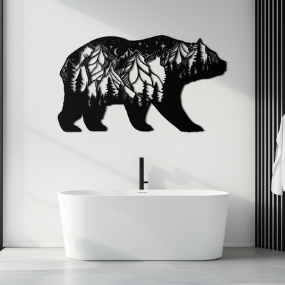 Mountain Bear Metal Wall Art - Nature-Inspired Wildlife Decor - KAF094 - Tampa Home & Garden Store