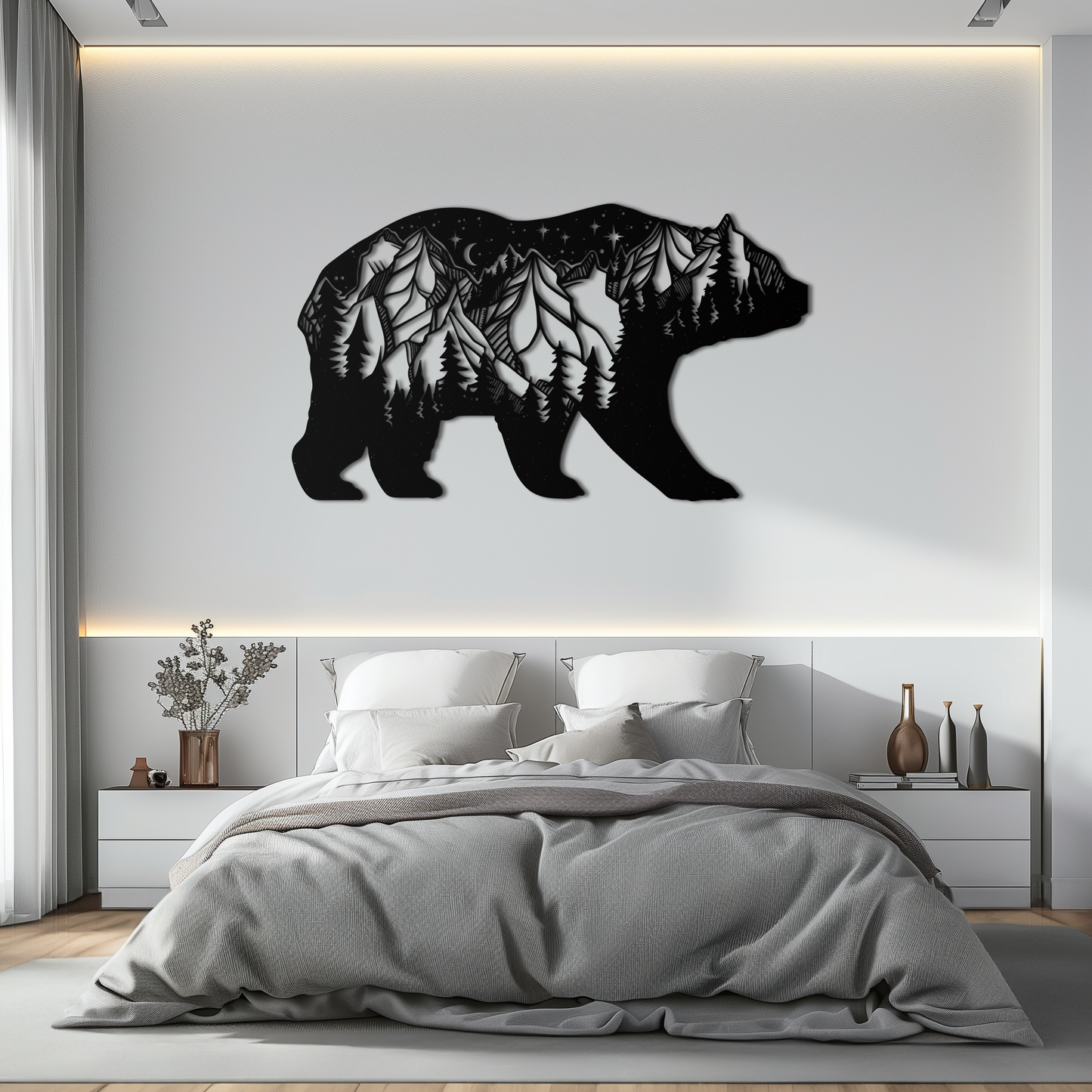 Mountain Bear Metal Wall Art - Nature-Inspired Wildlife Decor - KAF094 - Tampa Home & Garden Store