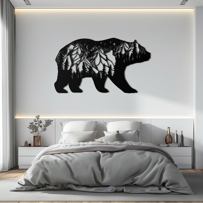 Mountain Bear Metal Wall Art - Nature-Inspired Wildlife Decor - KAF094 - Tampa Home & Garden Store