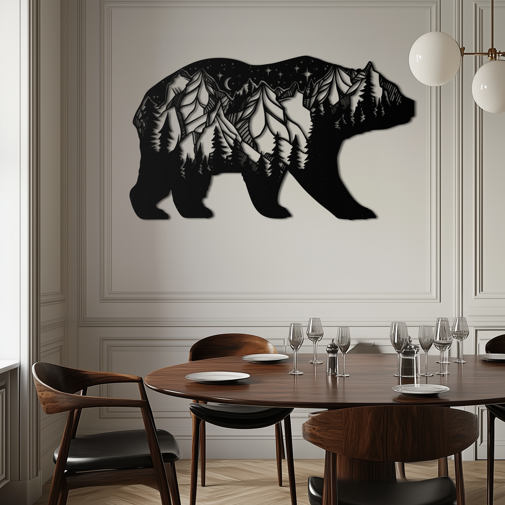 Mountain Bear Metal Wall Art - Nature-Inspired Wildlife Decor - KAF094 - Tampa Home & Garden Store