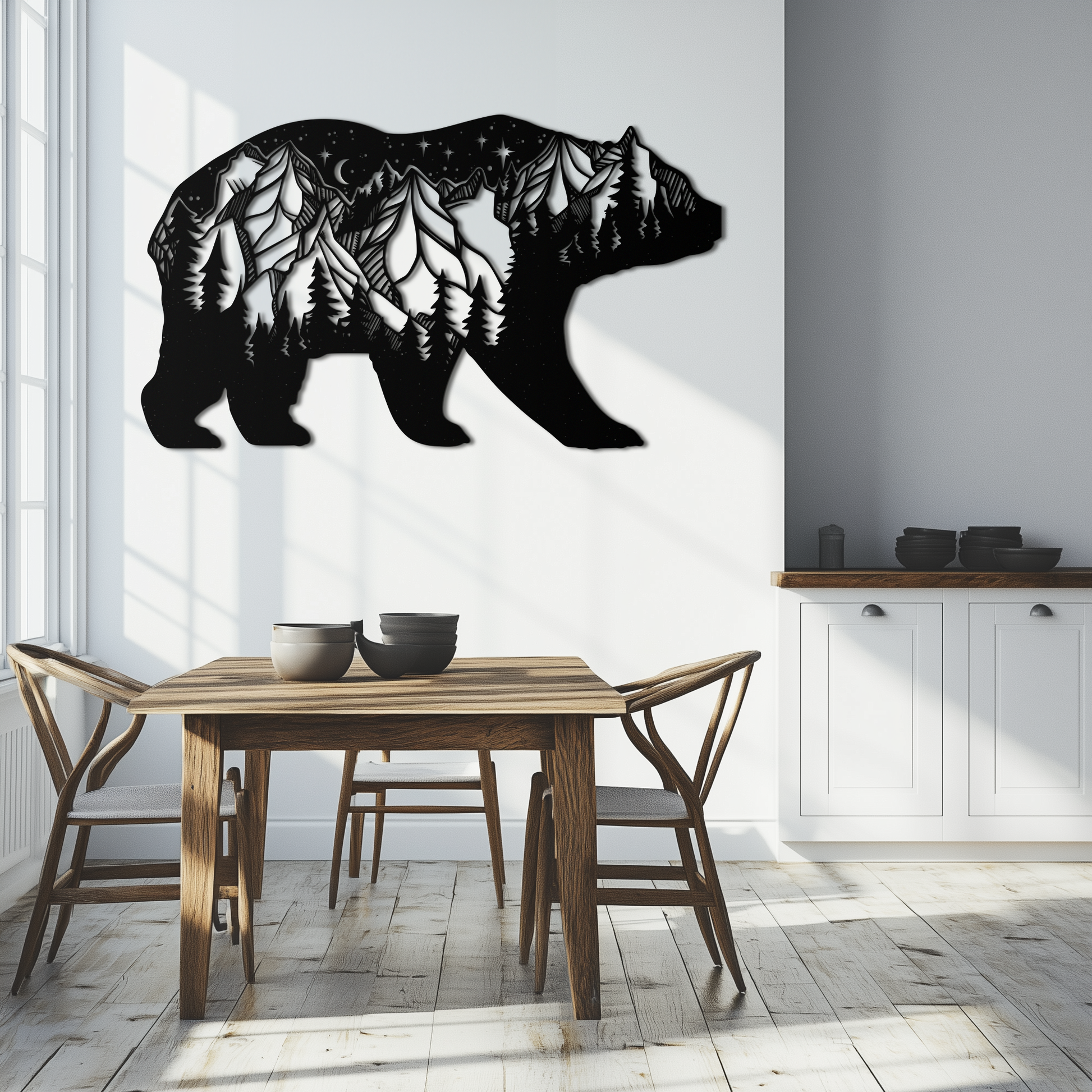 Mountain Bear Metal Wall Art - Nature-Inspired Wildlife Decor - KAF094 - Tampa Home & Garden Store