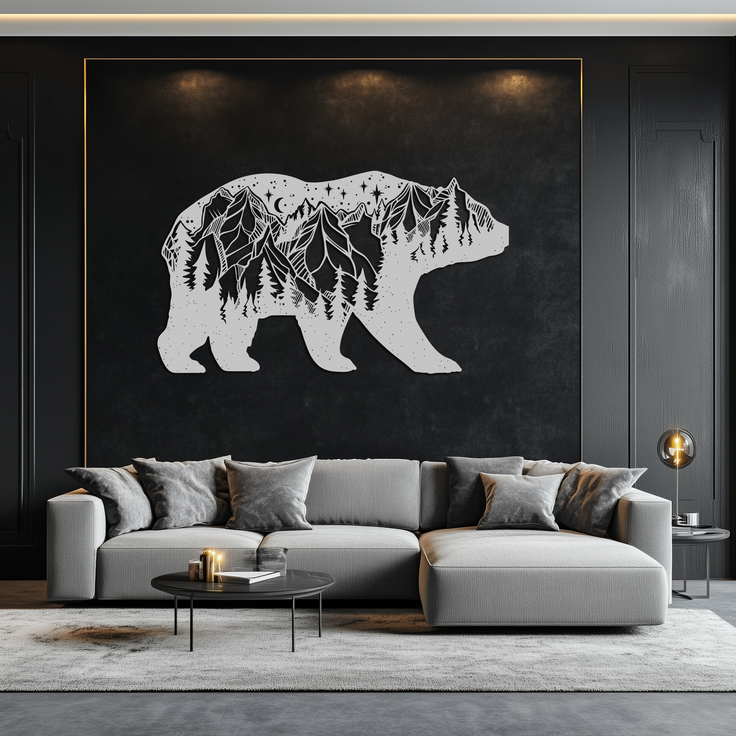 Mountain Bear Metal Wall Art - Nature-Inspired Wildlife Decor - KAF094 - Tampa Home & Garden Store