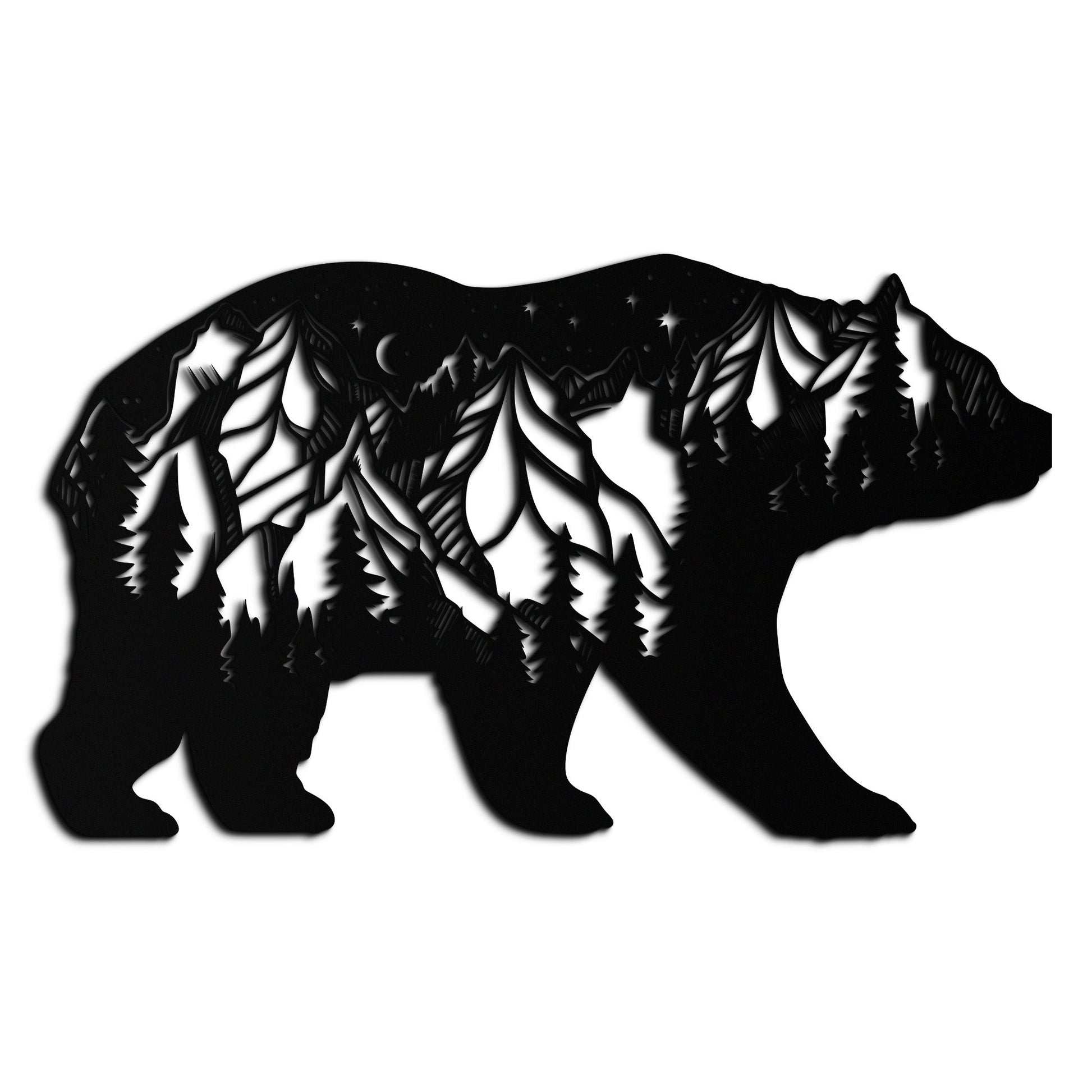 Mountain Bear Metal Wall Art - Nature-Inspired Wildlife Decor - KAF094 - Tampa Home & Garden Store