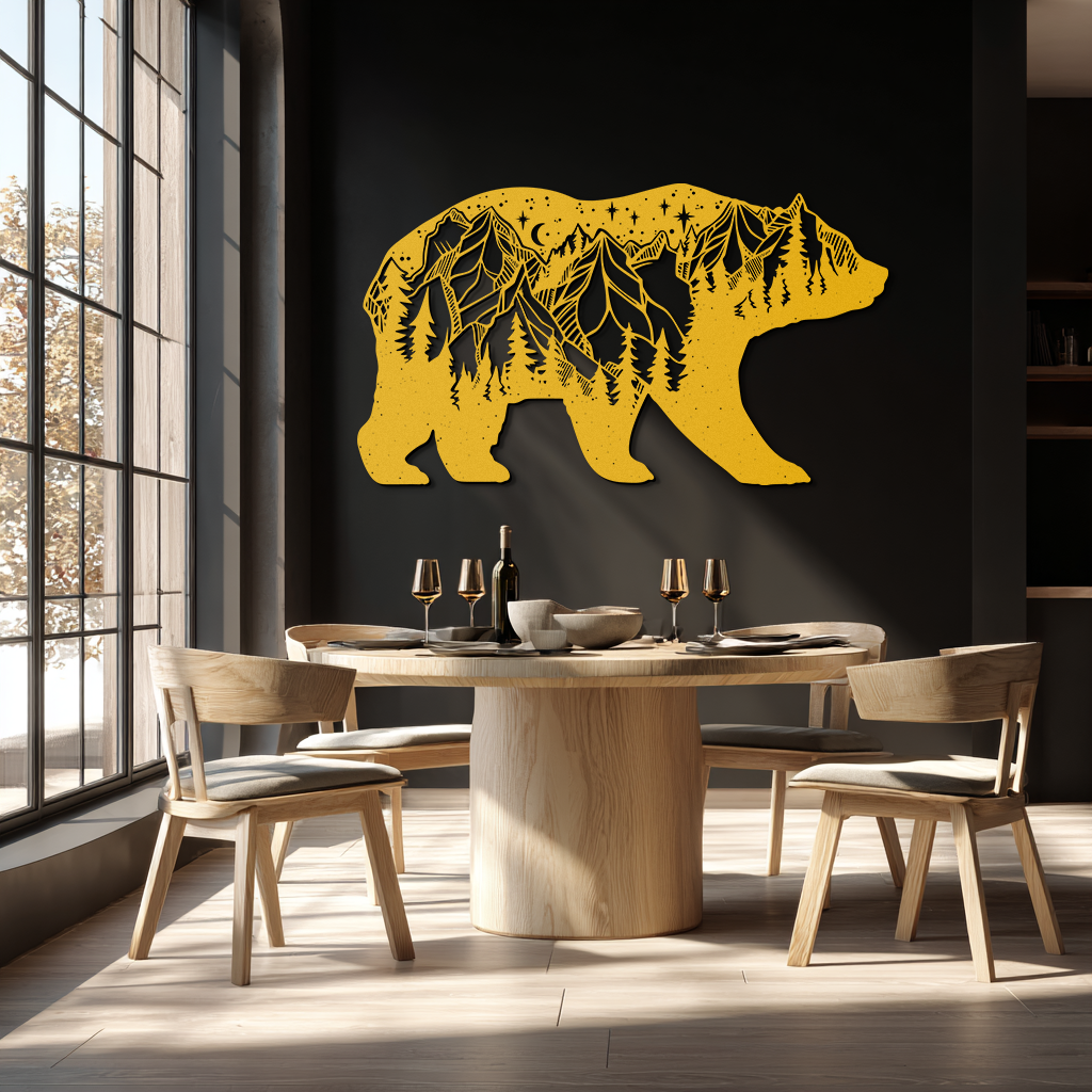 Mountain Bear Metal Wall Art - Nature-Inspired Wildlife Decor - KAF094 - Tampa Home & Garden Store