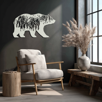 Mountain Bear Metal Wall Art - Nature-Inspired Wildlife Decor - KAF094 - Tampa Home & Garden Store