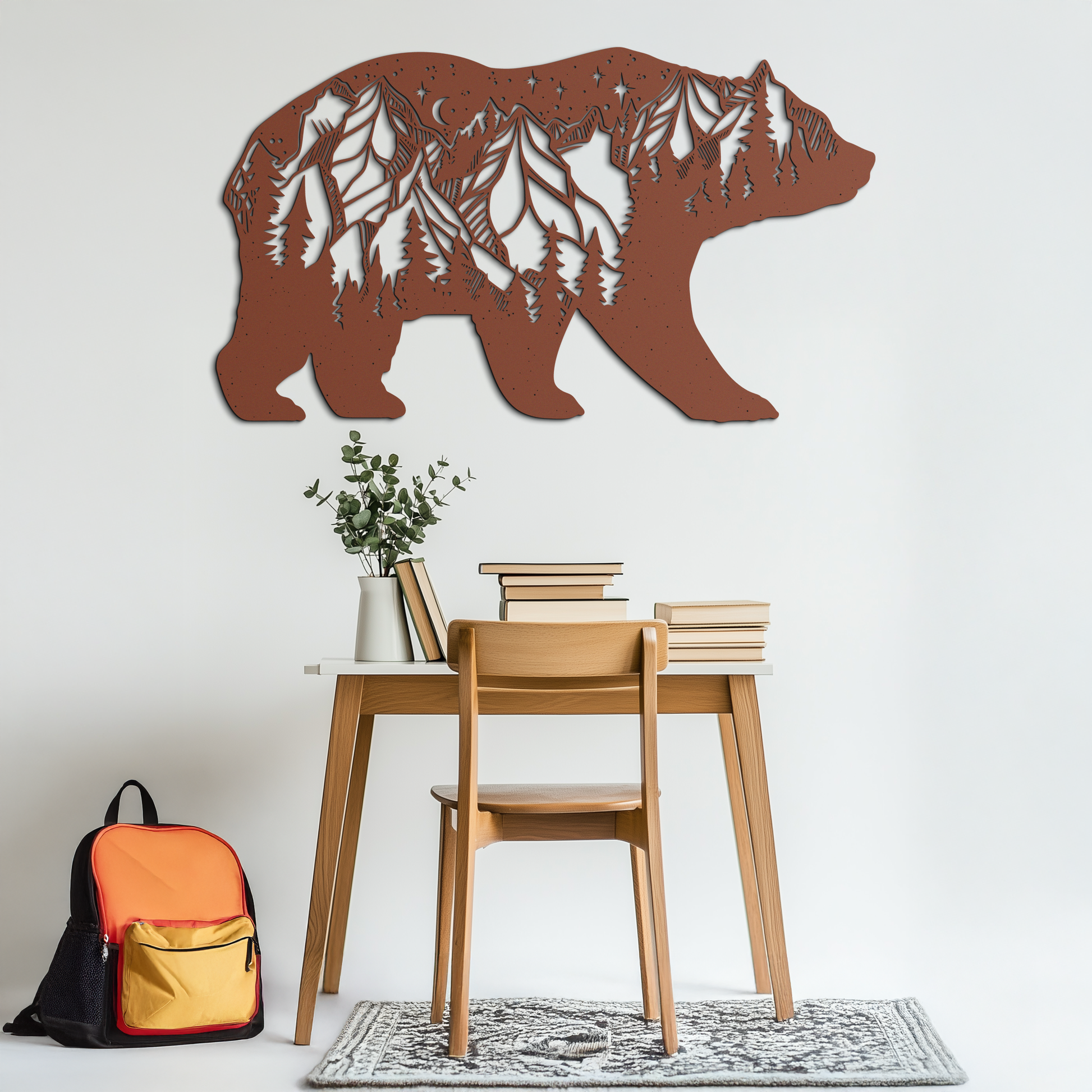 Mountain Bear Metal Wall Art - Nature-Inspired Wildlife Decor - KAF094 - Tampa Home & Garden Store