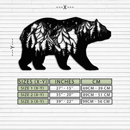 Mountain Bear Metal Wall Art - Nature-Inspired Wildlife Decor - KAF094 - Tampa Home & Garden Store