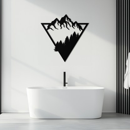 Mountain Forest Metal Wall Art - Geometric Nature Decor- KAF161 - Tampa Home & Garden Store