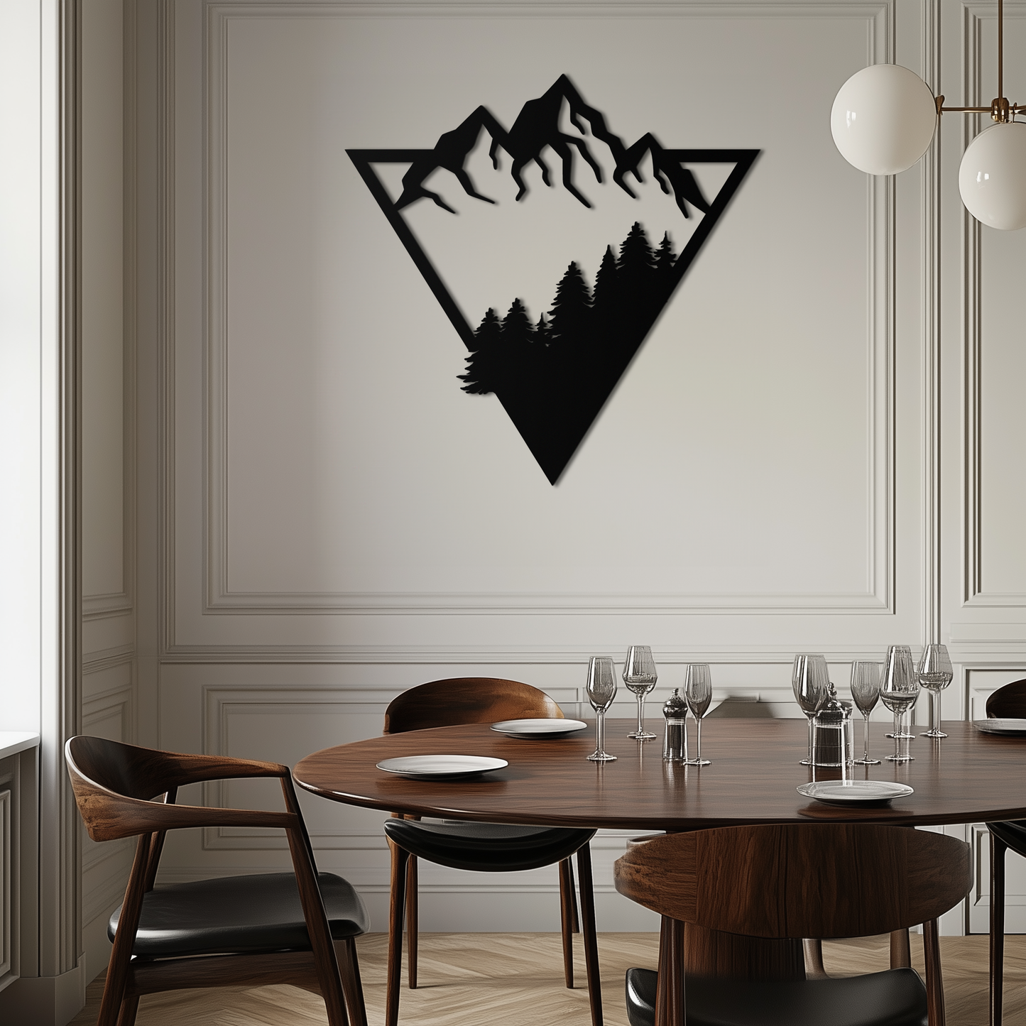 Mountain Forest Metal Wall Art - Geometric Nature Decor- KAF161 - Tampa Home & Garden Store