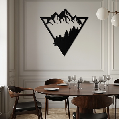 Mountain Forest Metal Wall Art - Geometric Nature Decor- KAF161 - Tampa Home & Garden Store