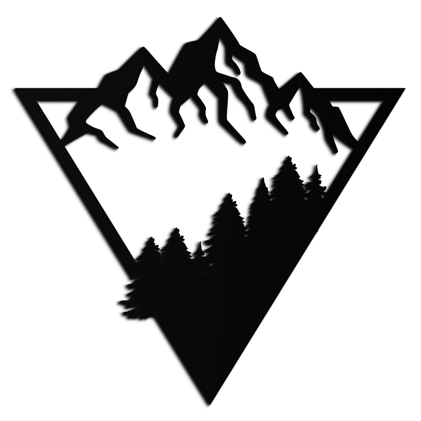 Mountain Forest Metal Wall Art - Geometric Nature Decor- KAF161 - Tampa Home & Garden Store