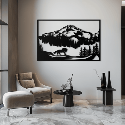 Mountain Horse Metal Wall Art - Steel Wall Decor for Home and Cabin - KAF019 - Tampa Home & Garden Store