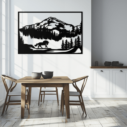 Mountain Horse Metal Wall Art - Steel Wall Decor for Home and Cabin - KAF019 - Tampa Home & Garden Store