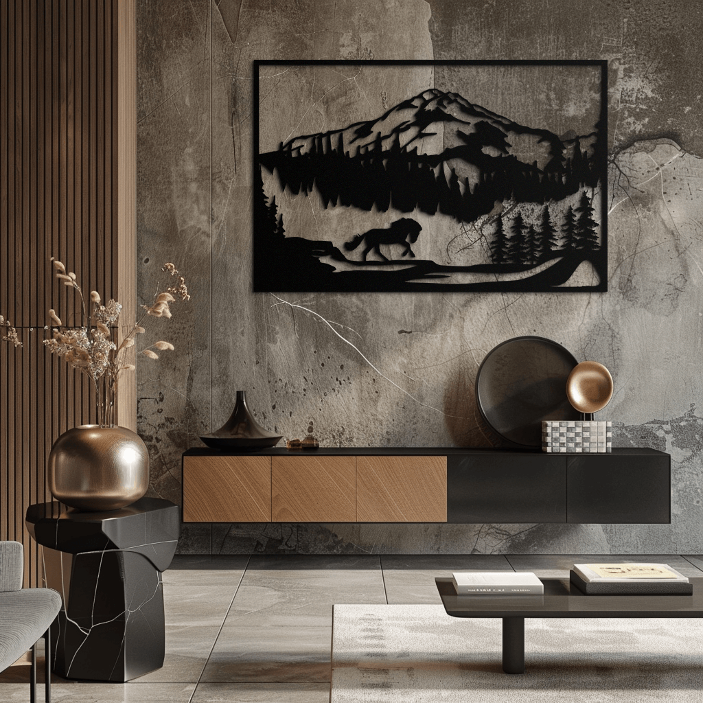 Mountain Horse Metal Wall Art - Steel Wall Decor for Home and Cabin - KAF019 - Tampa Home & Garden Store