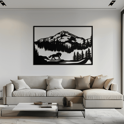 Mountain Horse Metal Wall Art - Steel Wall Decor for Home and Cabin - KAF019 - Tampa Home & Garden Store