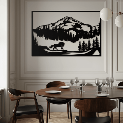 Mountain Horse Metal Wall Art - Steel Wall Decor for Home and Cabin - KAF019 - Tampa Home & Garden Store