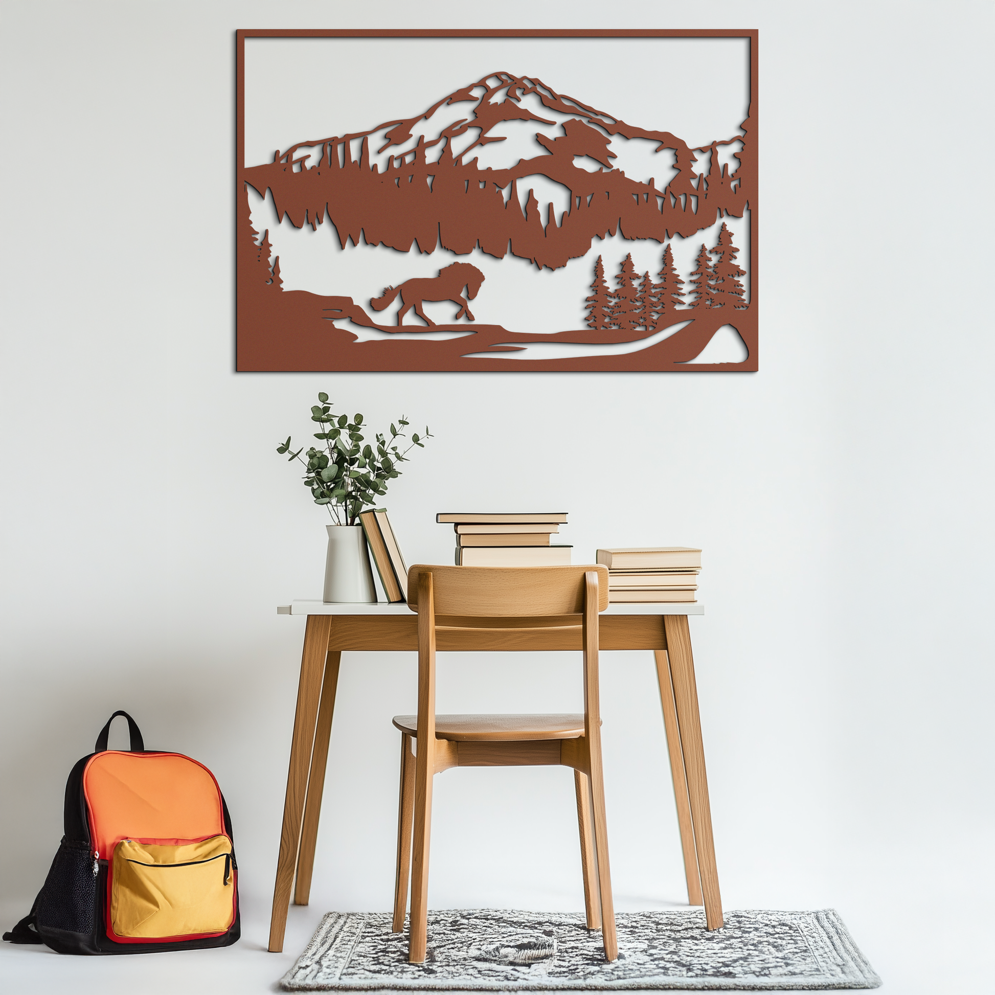Mountain Horse Metal Wall Art - Steel Wall Decor for Home and Cabin - KAF019 - Tampa Home & Garden Store