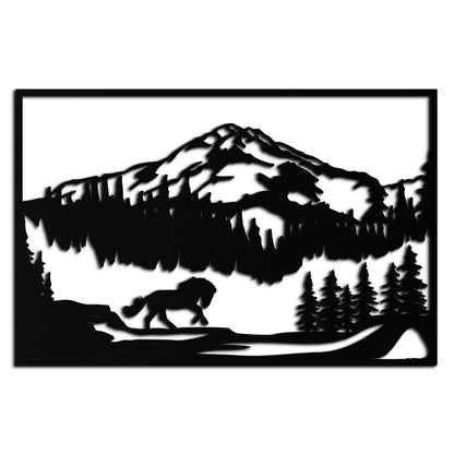 Mountain Horse Metal Wall Art - Steel Wall Decor for Home and Cabin - KAF019 - Tampa Home & Garden Store