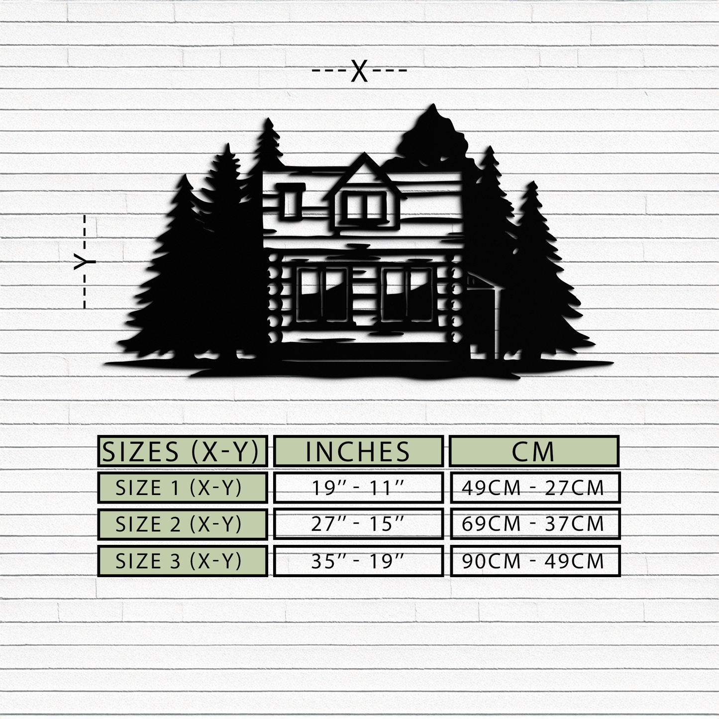 Mountain Log Cabin Metal Wall Art – Nature Inspired Outdoor Wall Decor for Home & Lodge- KAF640 - Tampa Home & Garden Store