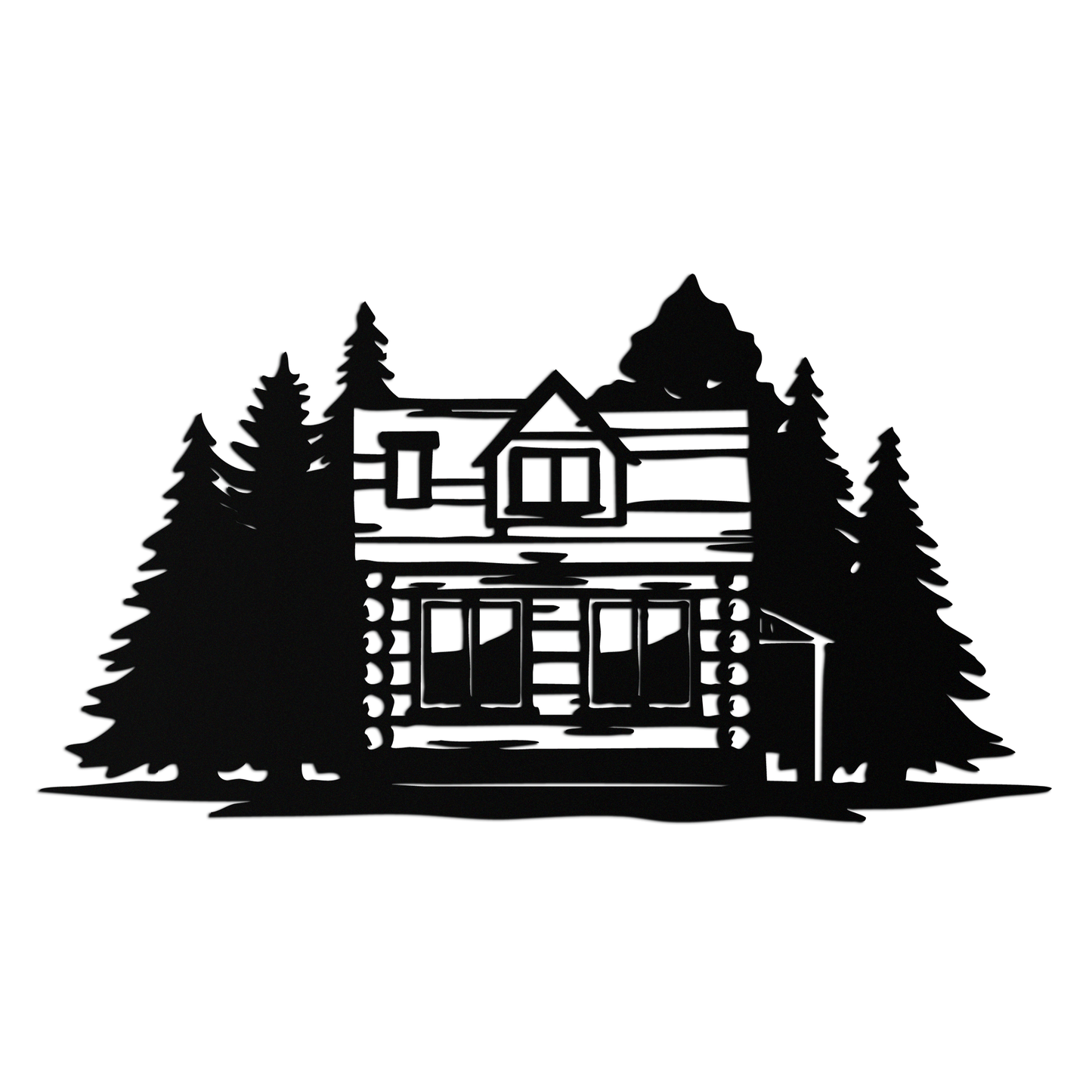 Mountain Log Cabin Metal Wall Art – Nature Inspired Outdoor Wall Decor for Home & Lodge- KAF640 - Tampa Home & Garden Store