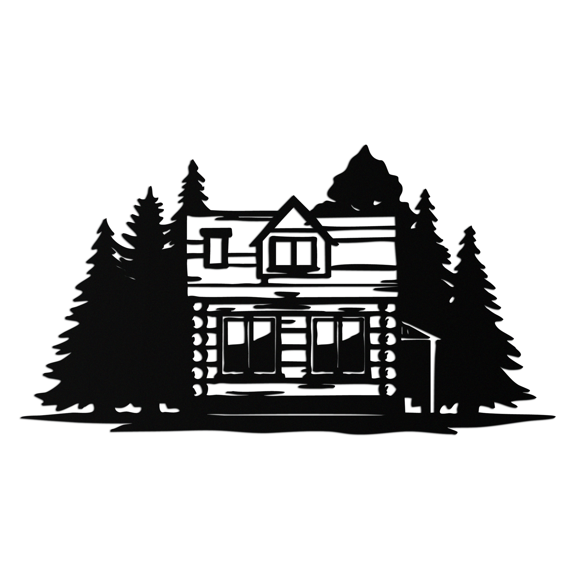 Mountain Log Cabin Metal Wall Art – Nature Inspired Outdoor Wall Decor for Home & Lodge- KAF640 - Tampa Home & Garden Store