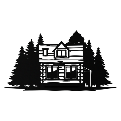 Mountain Log Cabin Metal Wall Art – Nature Inspired Outdoor Wall Decor for Home & Lodge- KAF640 - Tampa Home & Garden Store
