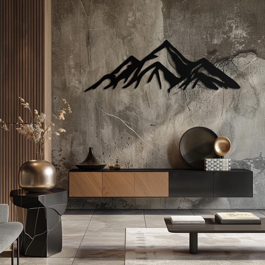 Mountain Metal Wall Art - Majestic Peak Silhouette Decor- KAF286 - Tampa Home & Garden Store