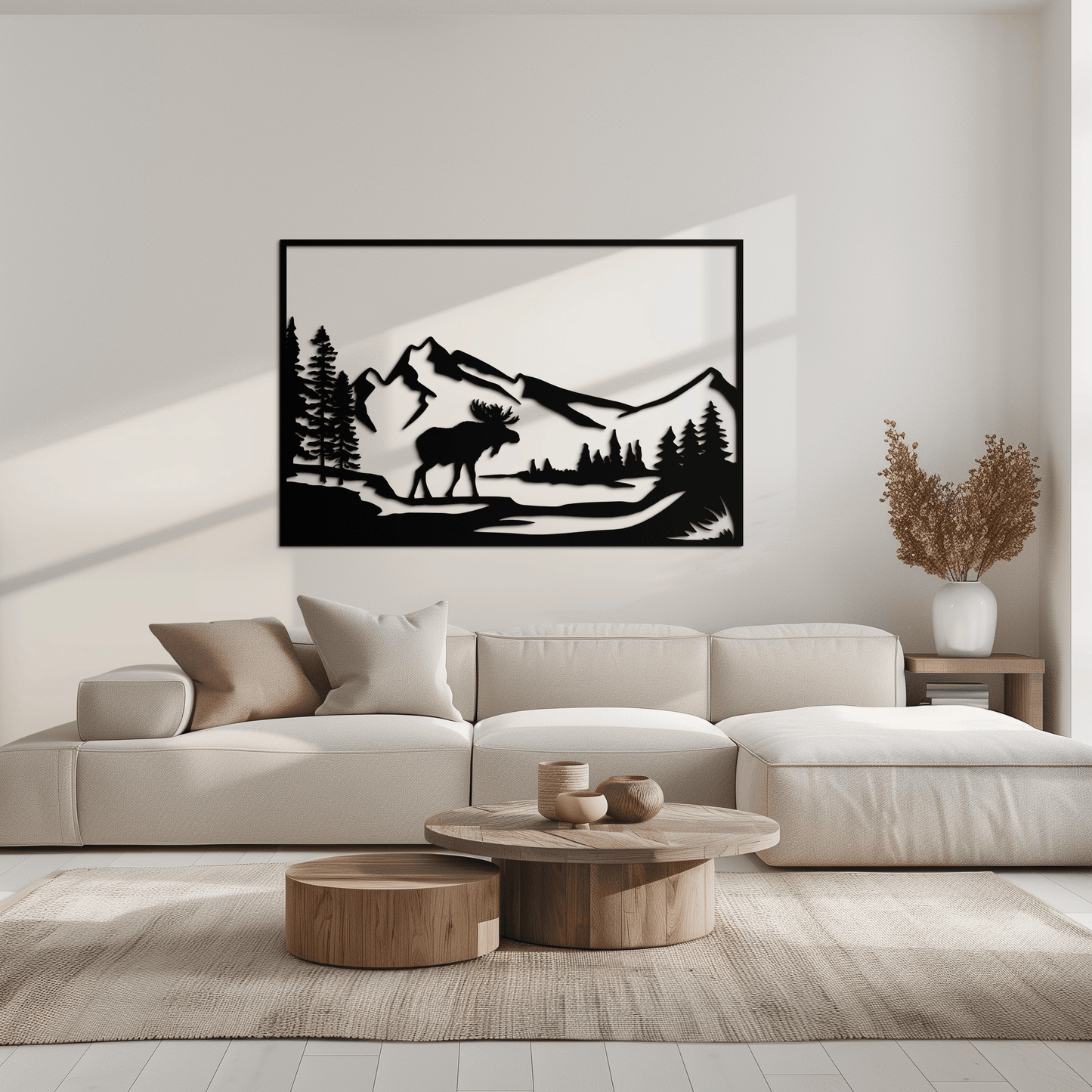 Mountain Moose Metal Wall Art - Steel Wall Decor for Home and Cabin - KAF020 - Tampa Home & Garden Store