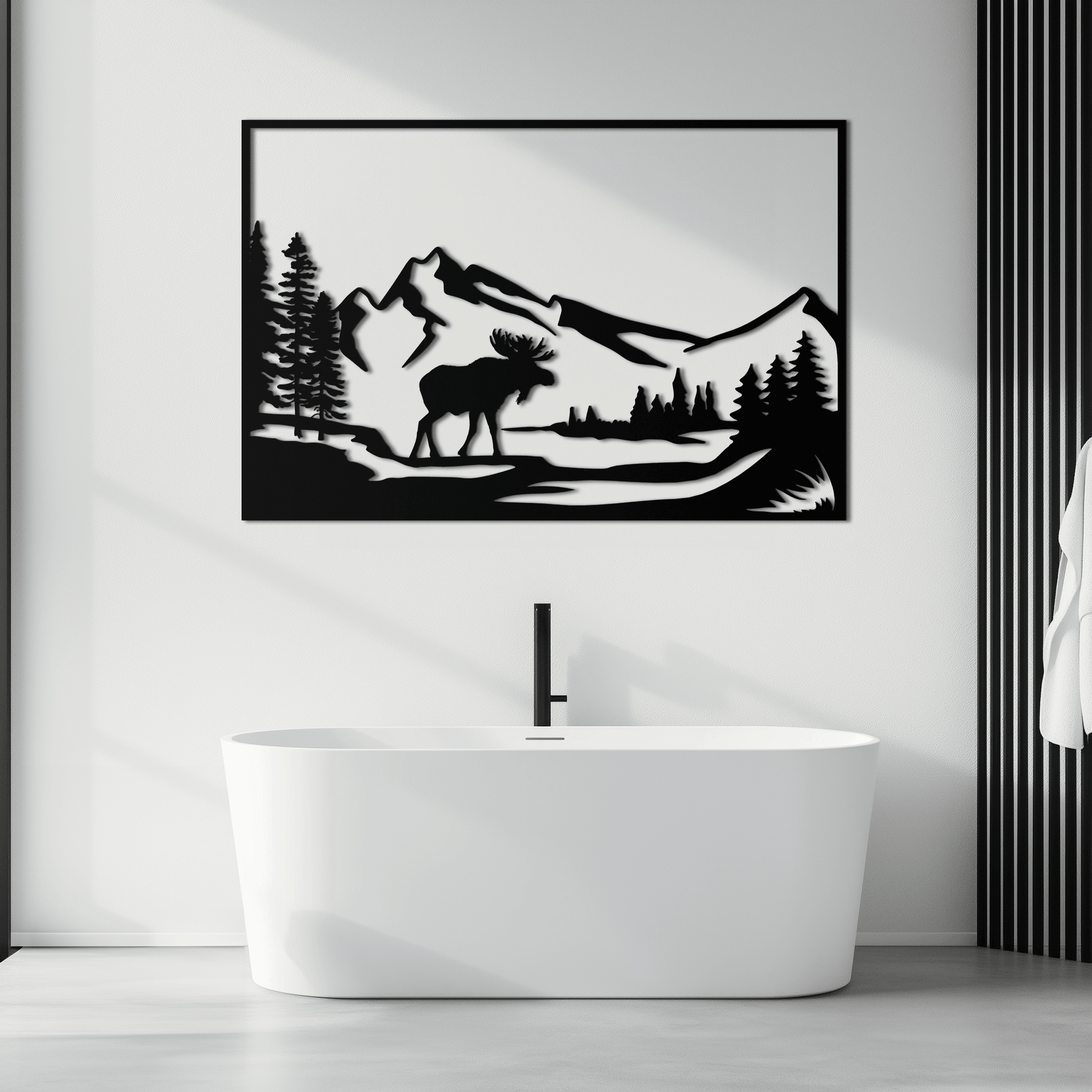 Mountain Moose Metal Wall Art - Steel Wall Decor for Home and Cabin - KAF020 - Tampa Home & Garden Store