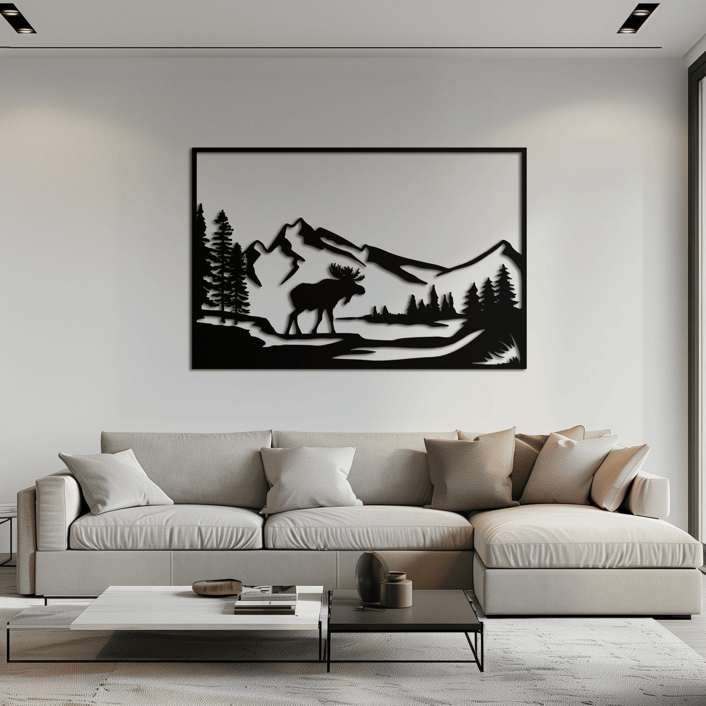 Mountain Moose Metal Wall Art - Steel Wall Decor for Home and Cabin - KAF020 - Tampa Home & Garden Store