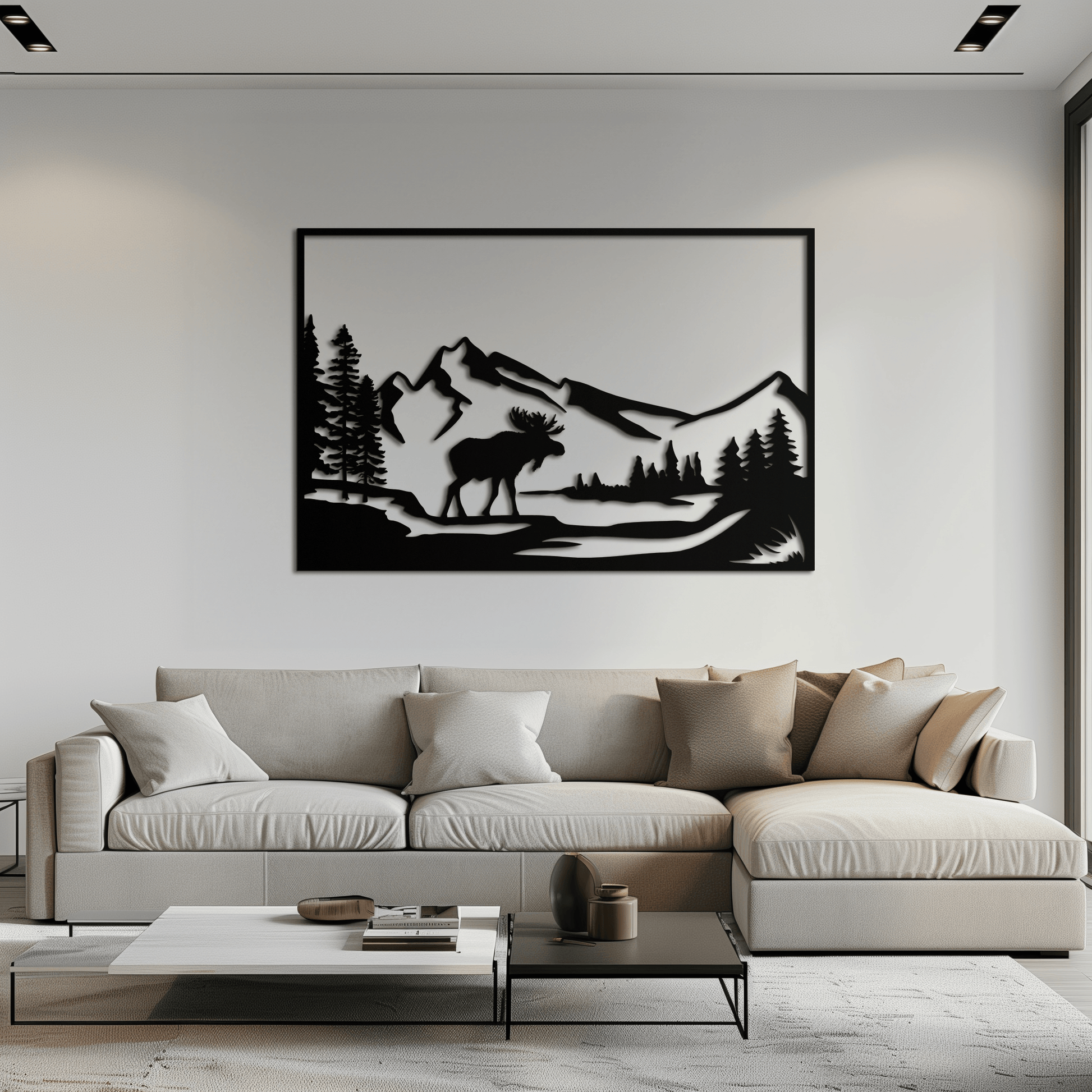 Mountain Moose Metal Wall Art - Steel Wall Decor for Home and Cabin - KAF020 - Tampa Home & Garden Store